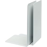 2 Serre-livres En Métal Blanc 130x140 Mm - Stables Et Design Pour étagères Et DVD