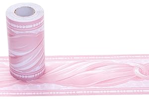 Simplemuji D Self Adhesive PVC Pink Bowknot Wallpaper Border Wall Decal Sticker Bathroom Kitchen Ceiling Backsplash Tiles Border,Removable 10cm by 10meters