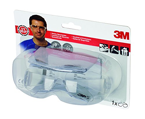 3M VAPCC Virtua AP Schutzbrille für leichte Reparaturarbeiten, gegen Splitter, Antikratzbeschichtung, 99.9% UV-Schutz, klare Polycarbonatscheiben - 4