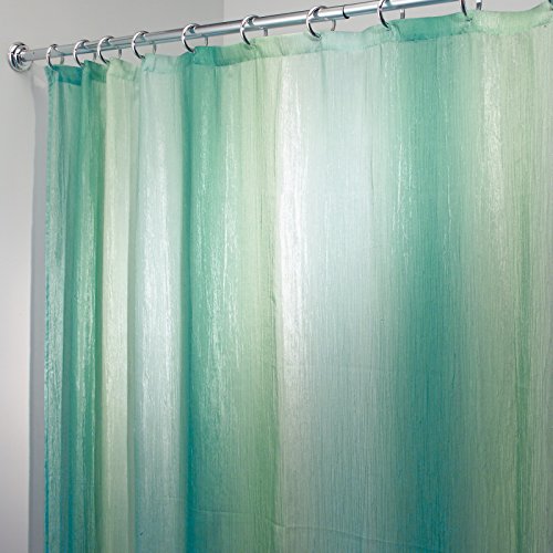 mDesign Duschvorhang Ombre - Größe: 200 x 180 cm, Farbe: Blau / Grün - Wasserabweisend - Vorhang Badezimmer - Dusche Badewanne - Pflegeleicht