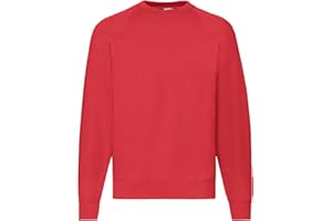 Fruit of the Loom Raglan Sweatshirt Felpa, Opaco Uomo