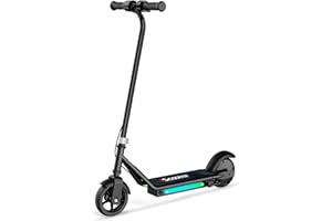 iScooter IK3/IK3MAX Patinete Eléctrico Niños 6,5" Autonomía 9-13km,para 6-15 Años,Velocidad 8/13/19 km/h,Pantalla LED,Luces De Colores,Rosa/Negro