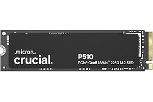 Crucial P510 SSD 2TB PCIe 5.0 x5 Gen5 NVMe M.2, Velocidades de lectura hasta 10.000 MB/s, escritura 8.700 MB/s, Ordenador Portátil y de Sobremesa, TLC NAND, Disco Duro Interno- CT2000P510SSD8-01