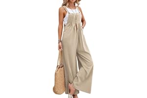 Angel ZYJ Salopette pour Femme ÉTé Loose Combinaison Casual Confort Respirante Baggy Combinaison à Jambes Larges avec Poches