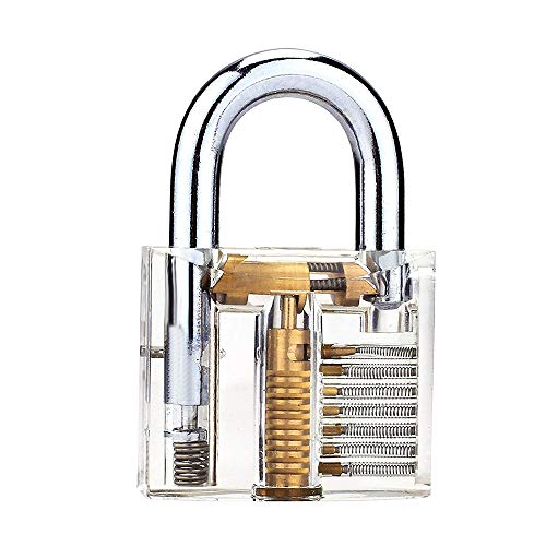 Preisvergleich Produktbild Lockmall Crystal Lock Pick Übungs-Vorhängeschloss für Anfänger, Sichtbare Schlüssel-Vorhängeschlösser - Entdecken Sie, wie ein Schloss funktioniert (Transparent)