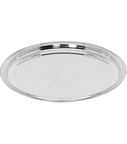 Plats Et Plateaux Space Home - Plateau Rond En Acier Inoxydable 40 Cm - Service Professionnel Pour Café, Boissons, Fêtes, Évènements, Bars, Restaurants Et Maison - Plateau Repas Pour Service A Cafe Plats Et Plateaux Space Home - Plateau Rond En Acier Inoxydable 40 Cm - Service Professionnel Pour Café, Boissons, Fêtes, Évènements, Bars, Restaurants Et Maison - Plateau Repas Pour Service A Cafe