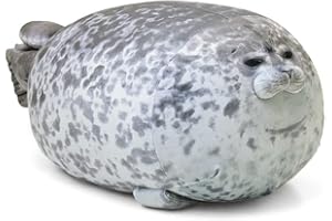 NatureMan Chubby spotted seal pillow stuffed cotton plush animal toy cute marine plush animal pillow cushion (Small)