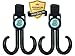 Produktbild Kinderwagenhaken - Universalhaken - Buggy Haken von Cosy Angel - 2er-Pack mit 2 Doppel mehrzweck Kinderwagen Haken zum Aufhängen Windeltaschen, Handtaschen, Lebensmittel - Klettbänder passen an jeden Kinderwagen (Schwarz)