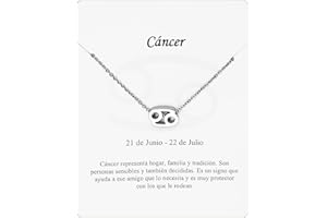 ONLY FAITH Collana segno zodiacale in acciaio inox bella carta significato segno zodiacale ciondolo oroscopo per donna o uomo regalo compleanno