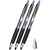 Blue Pilot Pen 3 Pieces Uniball Signo Micro 207 0.5 mm Roller Tip Pilot Pen Umn-207 Pearl Tip Liquid Ink Gel