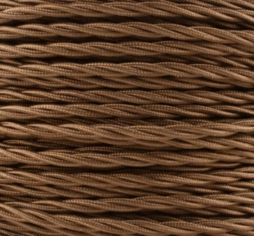 Textilkabel, Stoffkabel, Lampen Kabel Strom, 3-adrig, 3x0,75mm², GWH-Braun