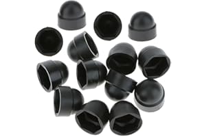 TERF® M6 Black Plastic Hex Nut Bolt Dome Cap Cover M6 (10mm Spanner) Nut and Bolt Protective Caps Cover Hexagonal - Pack of 20