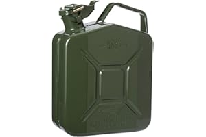 Oxid7® Tanica di carburante verde da 5 litri in metallo con tappo a baionetta | Adatta a benzina, diesel e bioetanolo | Tanica di benzina da 5 litri con omologazione UN e testata