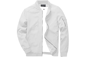 KEFITEVD Hommes Printemps Eté Blouson de Sport Golf Décontractée Léger Baseball Piste Vestes Bomber Manteaux avec Poches Polyester