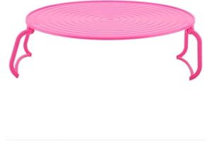 PILIPANE grilles empilables pour assiettes à micro-ondes,Grille de cuisson ronde, four à micro-ondes en plastique multifonctionnel, grille de cuisson à la vapeur en couches(rouge)