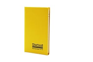 Exacompta - Ref 2416Z - Chartwell Casebound Level Survey Book - 192 x 120mm in Size, Excellent Strength When Wet, Ideal for Use Outside, Pre-Printed Pages, Yellow