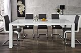 speditions envío. DuNord Design Comedor Mesa Blanche Blanco Brillante Extensible 120 cm hasta 200 cm Diseño Muebles