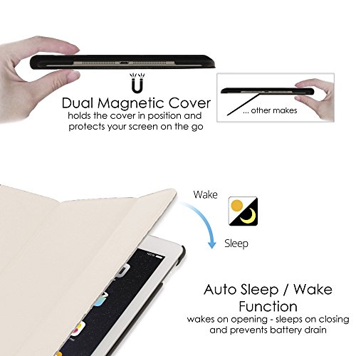 ForeFront Cases® Hülle für iPad mini – Kunstleder – Ständer-Funktion – magnetische Auto Sleep/Wake-Funktion – Weiß - 6