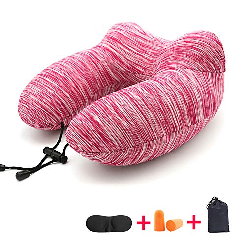 Preisvergleich Produktbild QRHYMX Aufblasbares Reisekissen, Nackenstütze – Flugzeug-Reisekissen, Autobedarf für große Distanz, für Kinder, tiefes Flugzeug, Zubehör blau, schlafen wie Baby