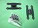 Produktbild 1–3 Paar Kunstvoller Stil Traditionelle 'H' Form Oberfläche Scharnieren. Schwarz. 65 mm (2,5/20,3 cm) L, metall, 2x pair Small 'H' Hinges W/Screws