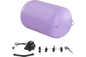 BSTSEL Gymnastics Air Tumbling Roller Mat 60/75/90cm Inflatable Air Gymnastics Training Mats Gymnastics Tracks for Home/School/Training with Pump