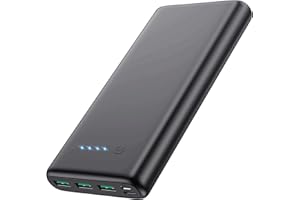 QTshine Batería Externa 36800 mAh Gran Capacidad PD 3.0A Power Bank Carga Rapida con 4 Salidas & 2 Entradas Cargador Portátil Ultracompacto con 4 Luces LED Compatible con iPhone Samsung Xiaomi Huawei