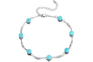 YFN Pearl Anklet for Women S925 Sterling Silver Adjustable Pearl Bead Layered Plus Ankle Bracelet Beach Jewelry Gift