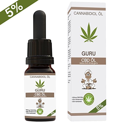 Preisvergleich Produktbild Guru Hanf0el 5% (500mg) 100% rein pflanzlich, vegan (10ml)