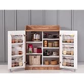ZEYTUN Multi-Purpose 90 Degree Openable Short Pantry Kitchen Cabinet with 2 Lids