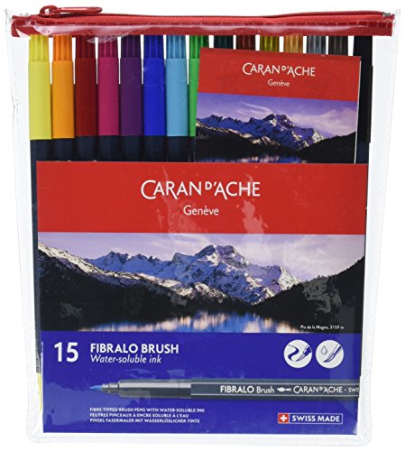 Brosse Solubles à L'eau Caran D'Ache Fibralo Stylos Pack 15