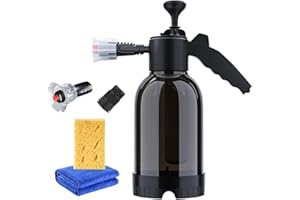 BibHoly Schaumsprüher Auto, Drucksprüher Garten Schaumsprüher mit 2 Düsentypen Vielseitiges Drucksprühgerät für Autowäsche, Gartenarbeit, Haustierpflege(Schwarz + Schwammtuch)