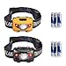 Produktbild STCT 2-pack 3 Leuchtmodi CREE LED Taschenlampe mit roten Lichtern, Wasserdichte Stirnlampe zum Laufen, Camping, für Kinder, Reparaturen und mehr. Inkl. 3AAA Batterien (Orange und schwarz)