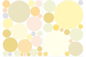‎WANDTATTOO-LOFT Wandtattoo Loft Wandsticker Kreise-Set, 40 Stück - Pastell Gelb, Wandtattoo Kinderzimmer Deko, Wandsticker Kinderzimmer, Wand Aufkleber Kinder, Punkte Wandtattoo, Babyzimmer Deko, Kinderzimmerdeko