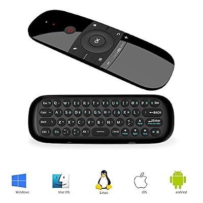 Runsnail Clavier et Souris Télécommande, Wechip Télécommandes Sans Fil avec Fonction Souris et Clavier pour Android TV Box, Smart TV, Ordinateur, PC portable, Projecteur , HTPC, IPTV, Media Player