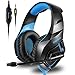 Price comparison product image Gaming Headset for PS4 Xbox One Controller, ONIKUMA Stereo Sound Over Ear Gaming Headphones with Mic for Nintendo Switch PlayStation 4 Laptop and PC (Blue)
