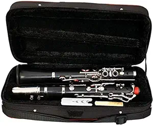 Music Gallery BB Clarinet 13 Key Ebonite Material,Brass Nikle Key, 2 Reeds Rico + Case/Cover