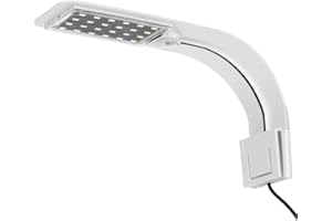DRIWEI Lampada LED per Acquario Esterna Luce Bianca Blu 7w Clip Vasca Braccio 20-50cm