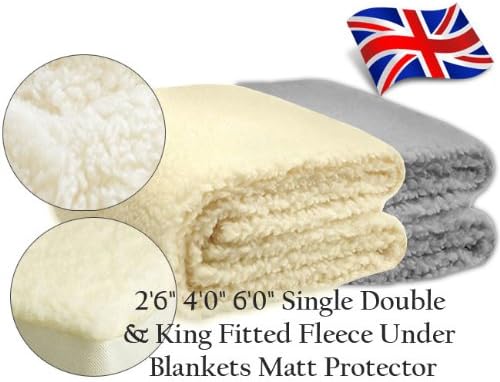 Fleeces Fitted Underblankets - 6 Sizes - 2 Colour UK Made (Cream, Bunk Bed Size)