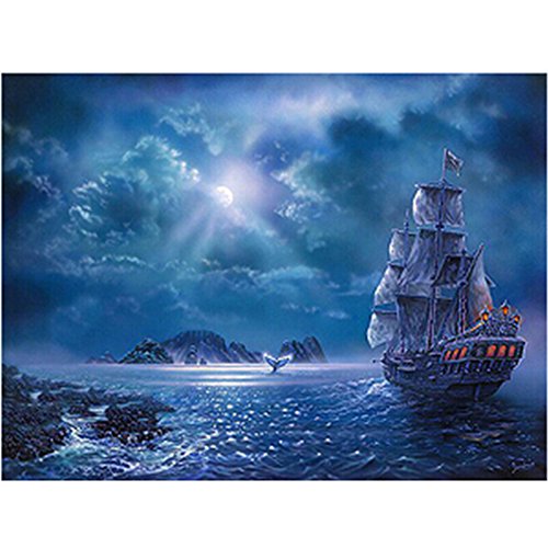 DIY 5D Sailing Boat Diamond Painting Cross-Stitch for Entrance Living Room Bedroom