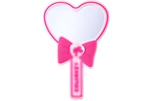 Tomicy Specchio a Mano per Trucco Rosa incantevole Psicotassi Principessa Specchio Palmare Specchio Bulk per Trucco da Viaggio Compatto Specchio Cosmetico con Manico, Specchio Cosmetico Portatile