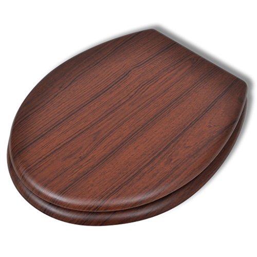 vidaXL WC Sitz Klodeckel Toilettensitz Toilettendeckel Toilette Deckel MDF Holz - 2