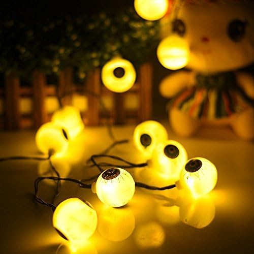 AntEuro Halloween Solar String Lights, 10 LED Solar Power Eyes Fairy String Light/Starry Light for Outdoor,Home,Patio,Garden,Thanksgiving,Christmas (Warm White)
