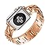 Produktbild bingT Ersatz für Apple Watch Armband 42mm 44mm, Apple Watch Serie 4 44mm Armband, Einzelne Reihe Cowboy Kette Metall Kristall Uhrenarmband für iWatch Series 4, Series 3, Series 2, Series 1 (Rose Gold)
