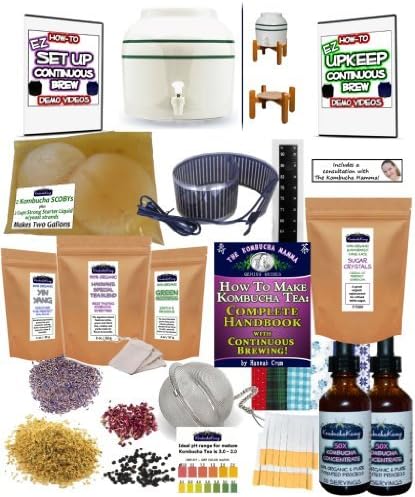 KKamp Continuous Brew Kombucha DELUXE PACKAGE - Green Stripe w/ Stand + Essential Heat Strip by Kombucha Kamp