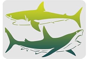 FINGERINSPIRE Hai-Schablone 29,7 x 21 cm Wiederverwendbare Hai-Zeichenschablone Meerestiere Schablone Meerestier-Malschablonen zum Malen auf Holzfliesen Papier Stoff Bodenwand