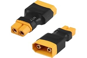 QIANRENON XT60 Femelle vers XT90 Mâle RC Lithium Batterie Conversion Connecteur XT60 Socket vers XT90 Plug ESC Adaptateur, pour Model Drone RC Car Quadcopter, 2 Pcs