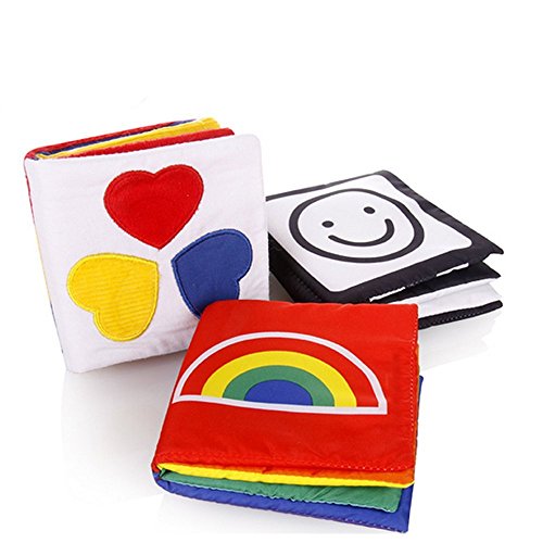 Cisixin Libri di Stoffa Composto da per lo Sviluppo Intellettivo del Bambino - Libri Stampati su Morbida Stoffa Destinati all'attività di Apprendimento dei Bambini in età Prescolare