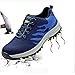 Produktbild Namenlos Sicherheitsschuhe für Männer und Frauen, Stahlkappe Arbeitsschuhe Knöcheltrainer Wanderer Zwischensohlenschutz wasserdichte, pannensichere Turnschuhe,Blue,36