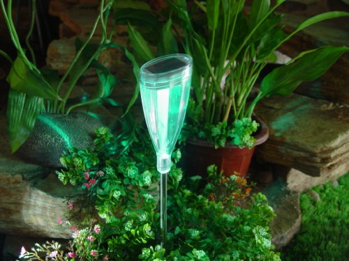 Tulpe 3er Set Solargartenleuchte Solarwegeleuchte aus Edelstahl und hochwertigem Kunststoff, je 2 LEDs 1 x mit Farbwechsler 1 x weißes Dauerlicht - 8
