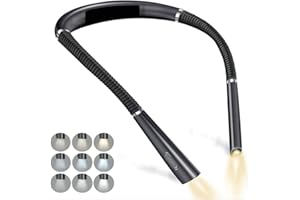 ASIDE LED Luz de Lectura Cuello, Luz para Leer Libros en la Cama, 3 Colores & 3 Brillos Ajustables, Recargable lampara de lectura Perfecta para Leer, Tejer, Acampar, Hacer Reparaciones